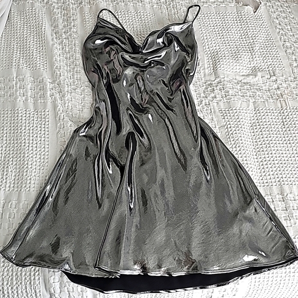 Zara Silver Mettalic Dress - size XS - Picture 1 of 5